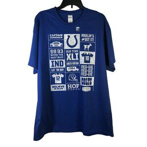 Indianapolis Colts 2018- 35th Ann. Mens Blue Short Sleeve Graphic Tshirt Size XL
